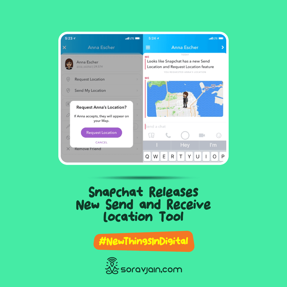 Snapchat Releases New Send and Receive Location Tool - Social Media