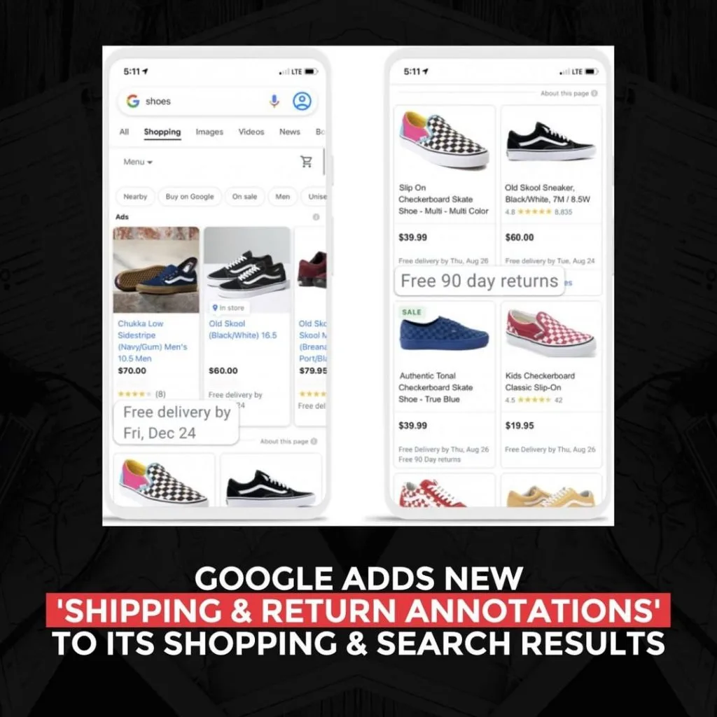 Google adds new ‘Shipping and Return Annotations’ to its Shopping & Search Results