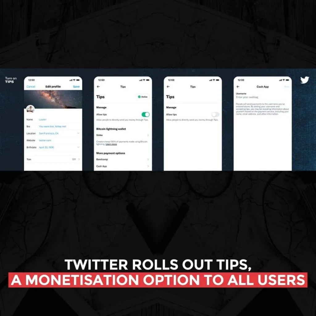 Twitter rolls out Tips, a monetisation option to all users