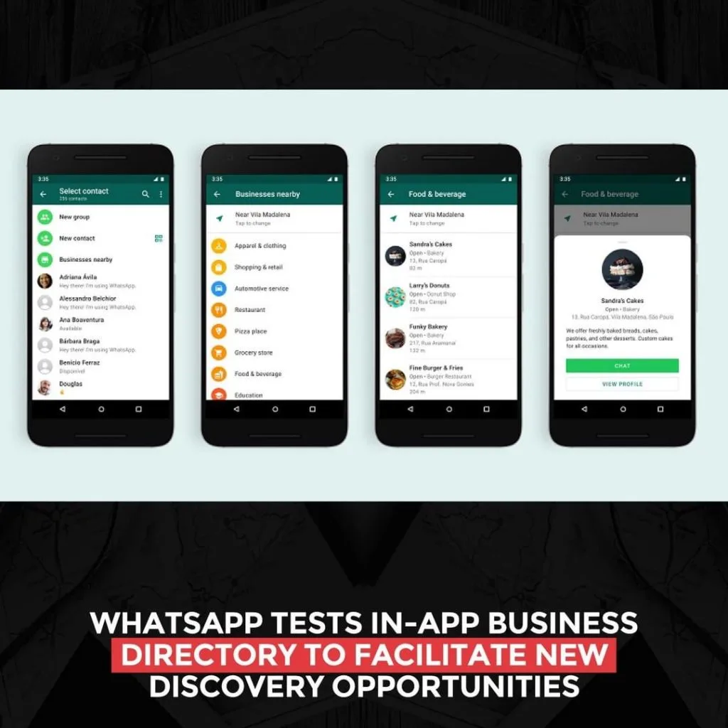 WhatsApp tests in-app business directory to facilitate new discovery opportunities