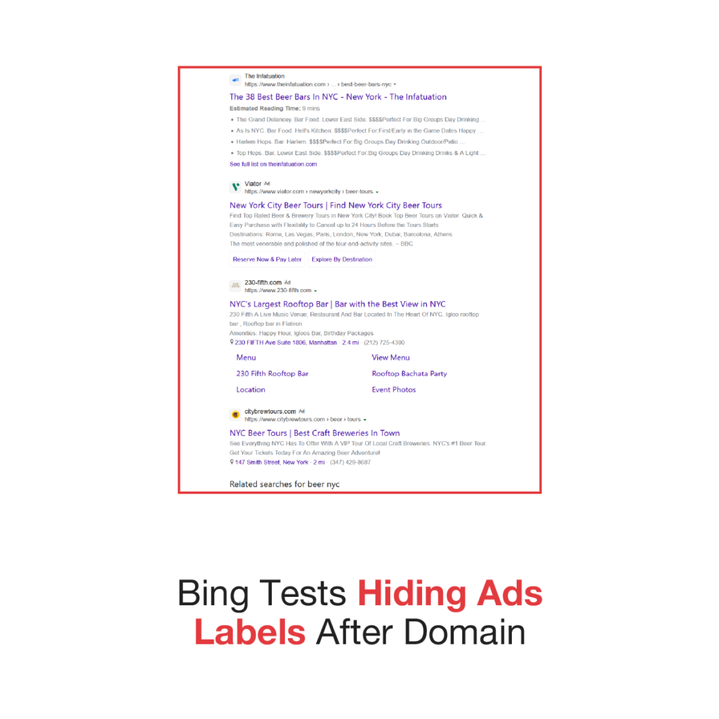 Bing Tests Hiding Ads 