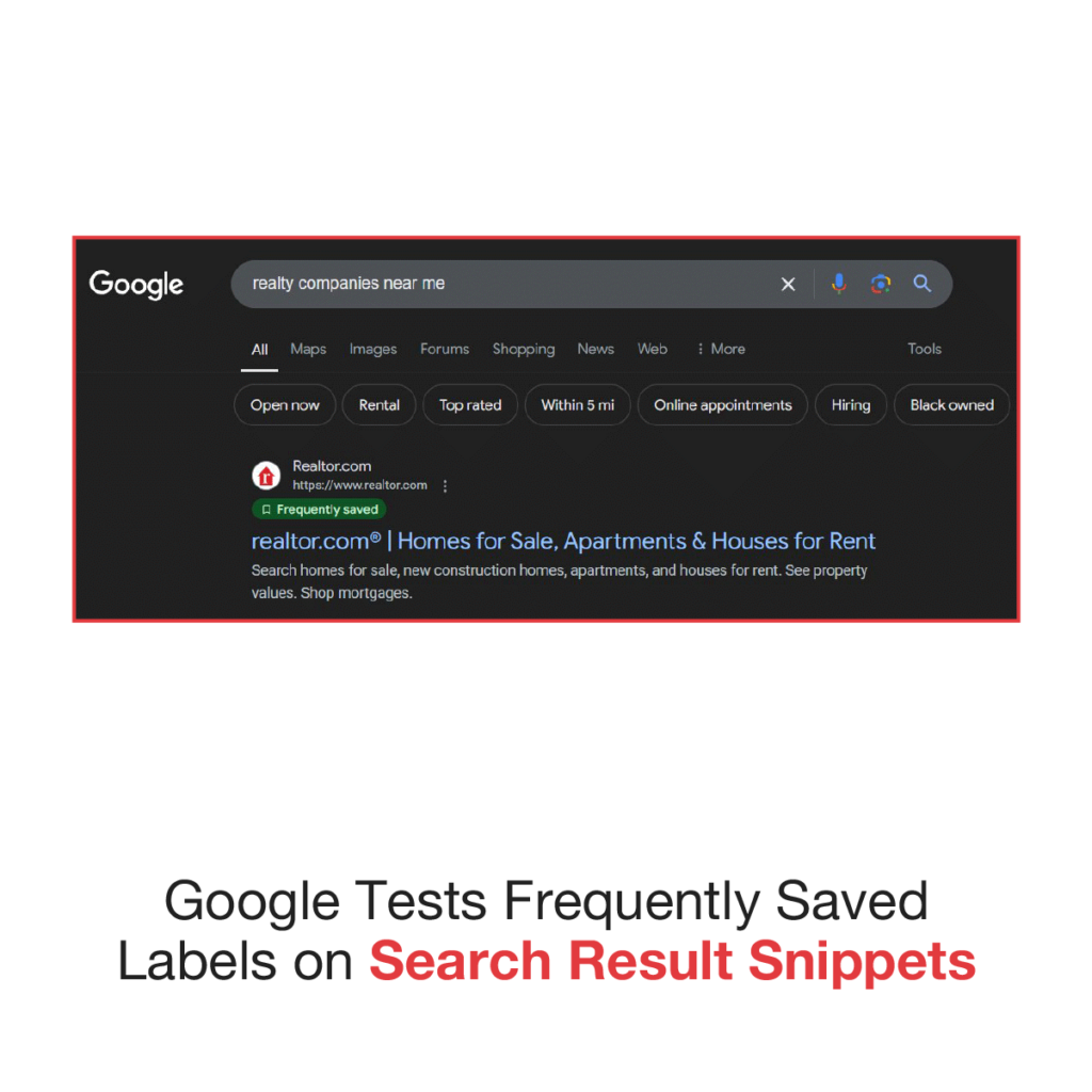 Google Tests Frequently Saved Label 