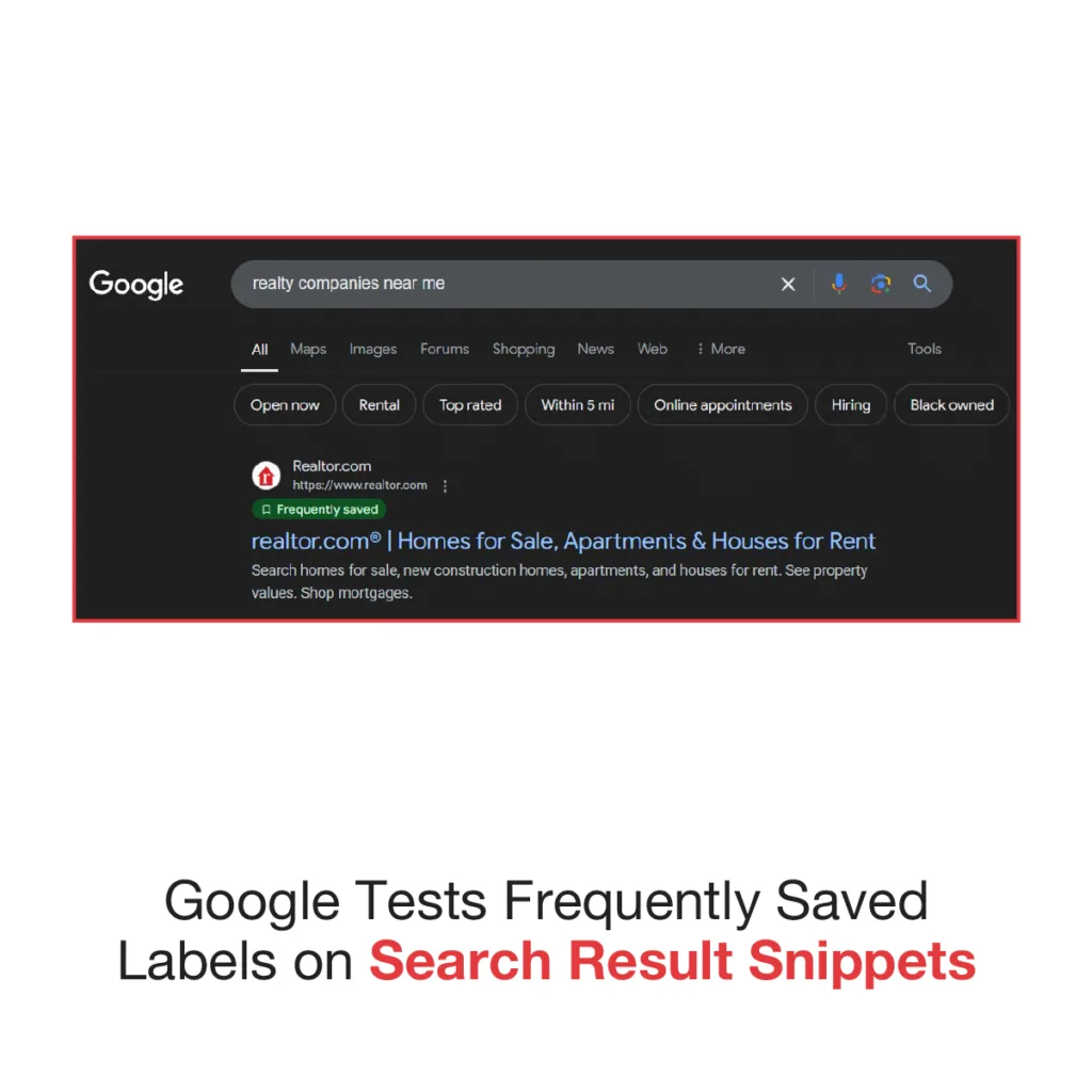 Google Tests Frequently Saved Label
