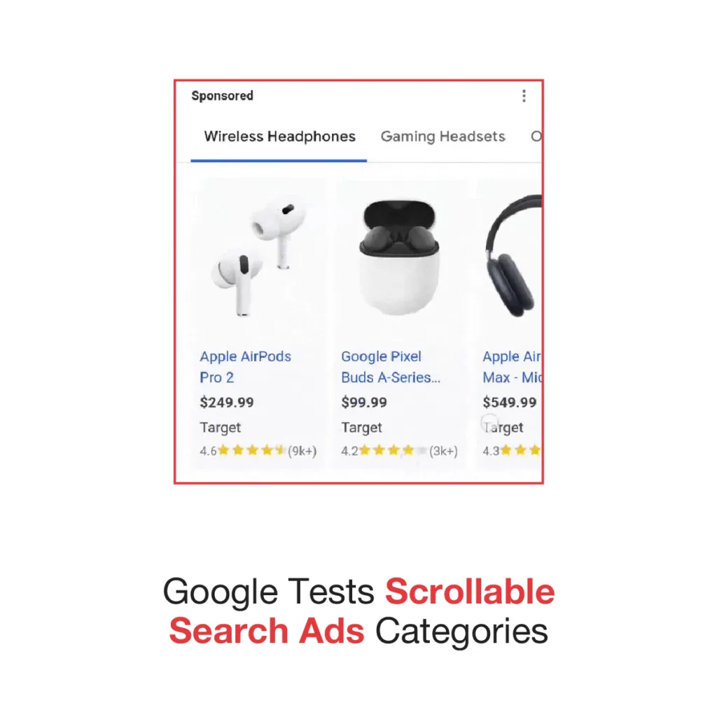 Google Tests Scrollable Search Ads